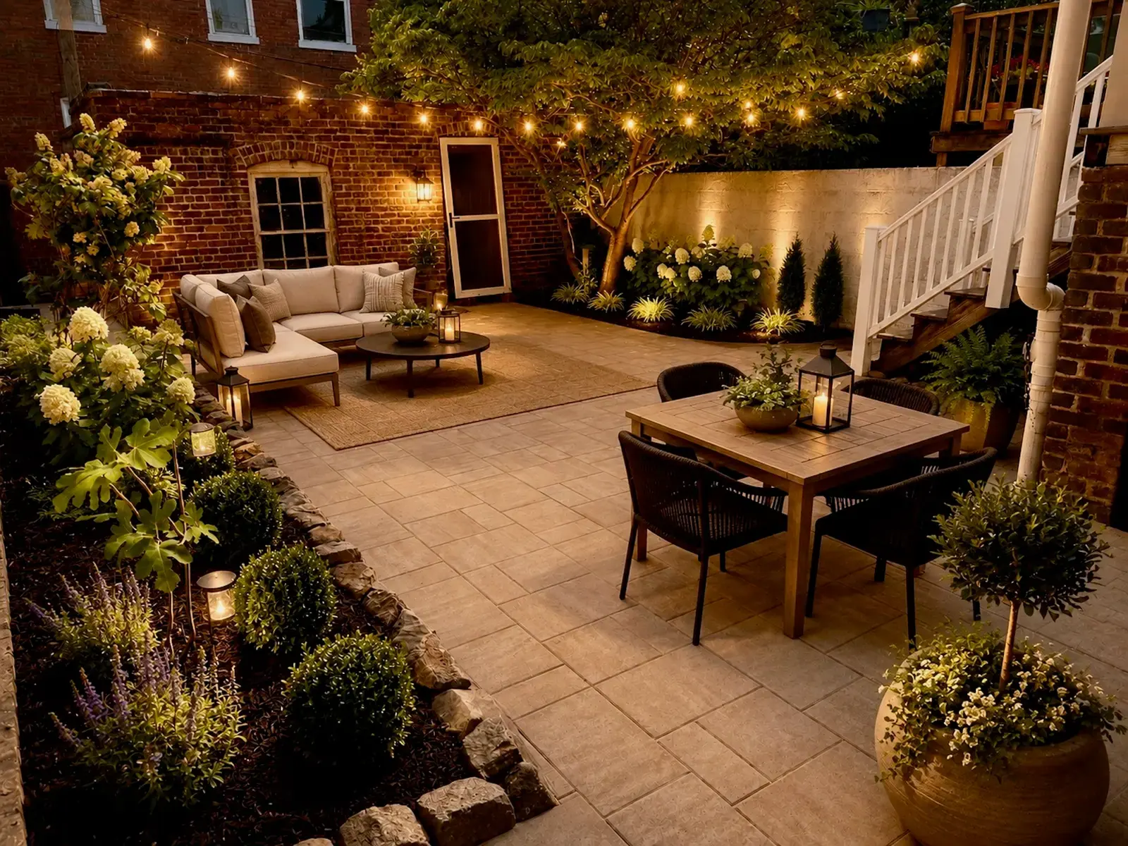 AI visualization of the potential finished patio and landscaping